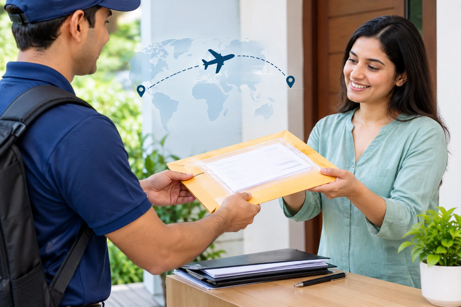 What is the cost of sending documents from Delhi to Perth